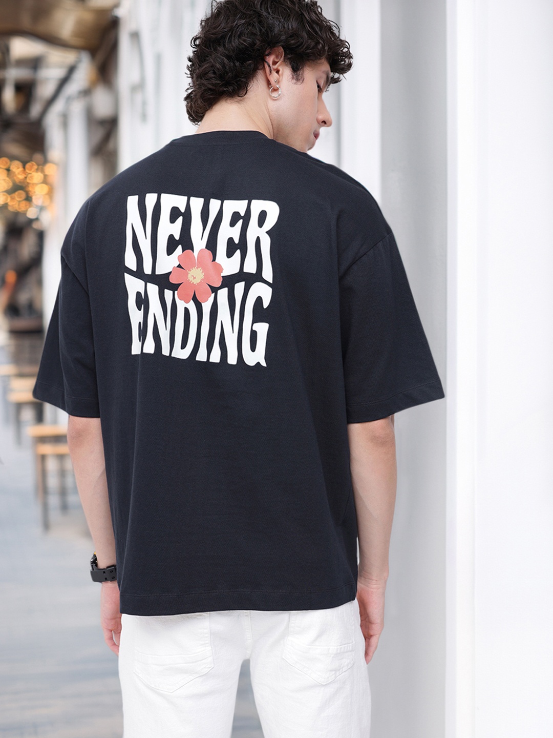 

Kook N Keech Pure Cotton Never Ending Personality Relaxed T-shirt, Navy blue