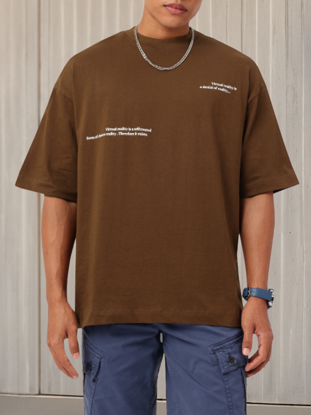 

Kook N Keech Street Escapism Printed Oversized T-shirt, Brown