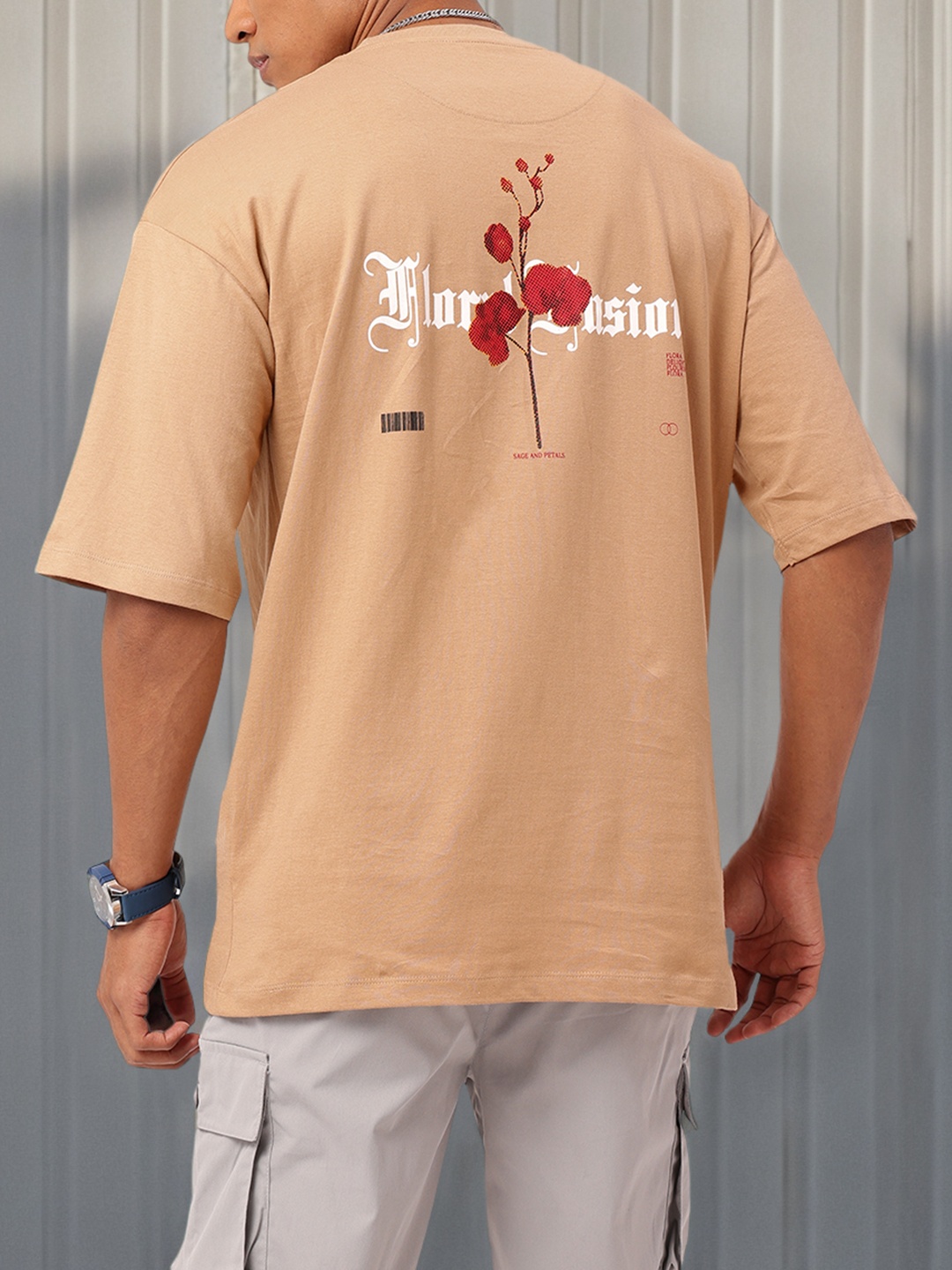 

Kook N Keech Striking Style Graphic Printed Oversized T-shirt, Beige
