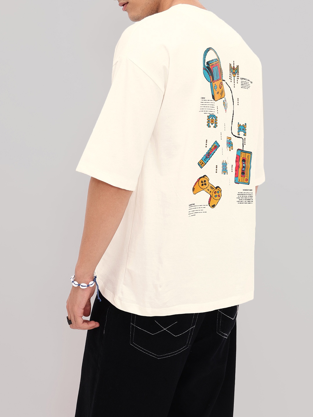 

Kook N Keech Gamer Space Printed Oversized T-shirt, White