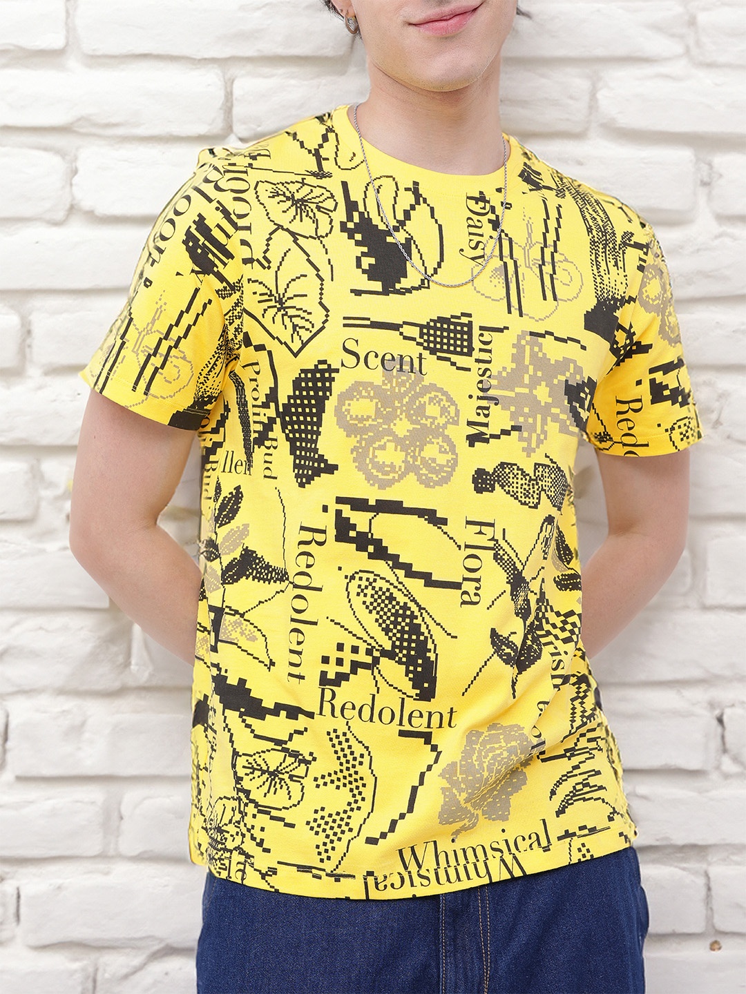 

Kook N Keech Vibin' & Thrivin' Printed T-shirt, Yellow