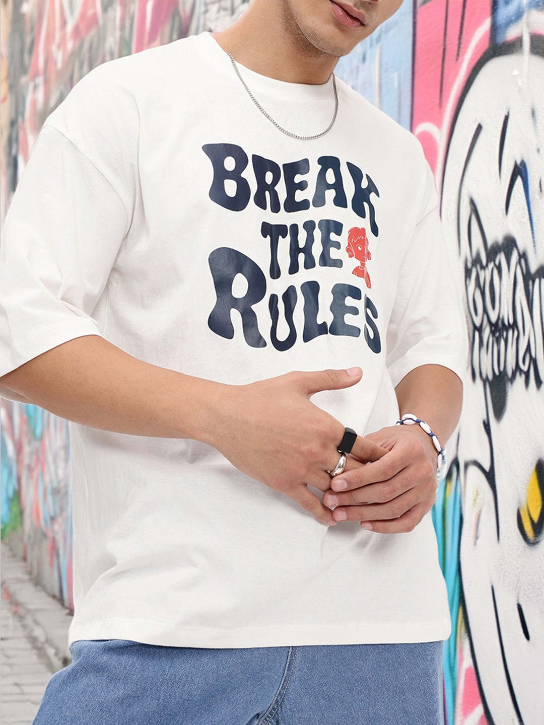

Kook N Keech Daring To Be Different Pure Cotton Oversized T-shirt, White