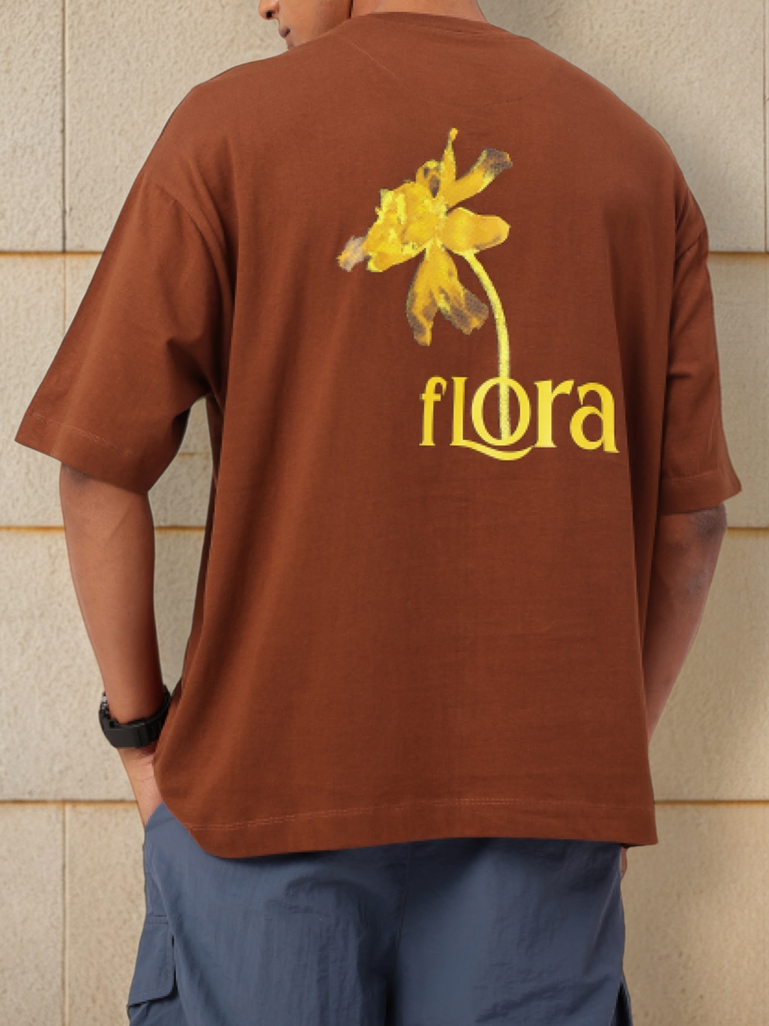 

Kook N Keech Street Fusion Graphic Printed Oversized T-shirt, Brown