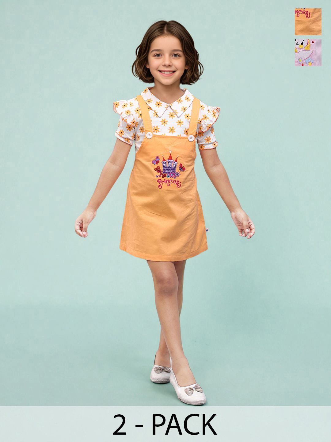 

Toonyport Pack of 2 Print Pinafore Dress, Multi