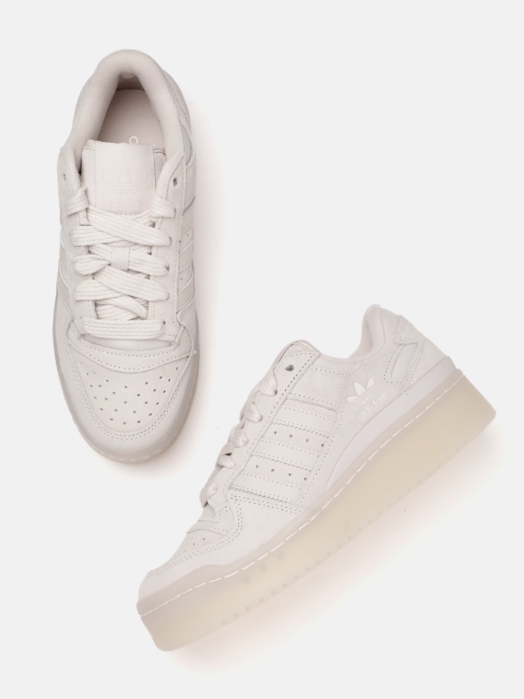 

ADIDAS Originals Women Forum Bold Stripes Sneakers, Taupe