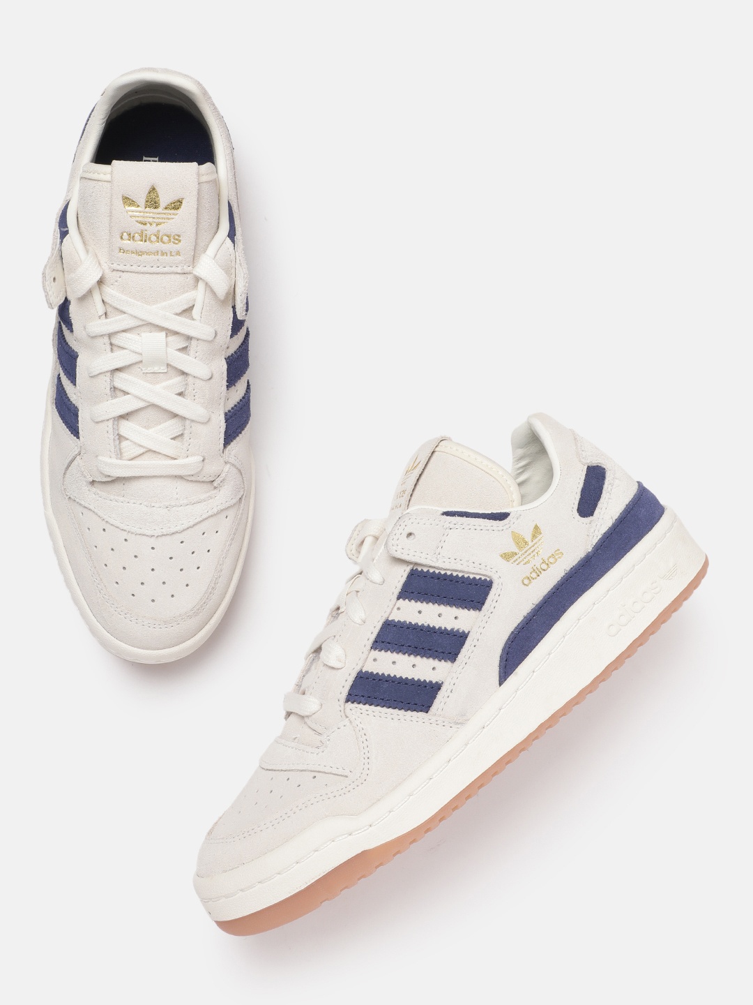 

ADIDAS Originals Men Forum Low CL Shoes with Perforated Detail, Off white