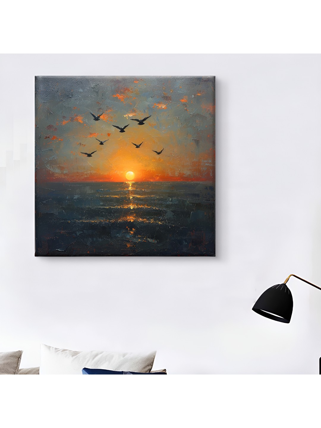 

SAF Wooden Framed Nature Art Canvas Wall decor Painting, Blue