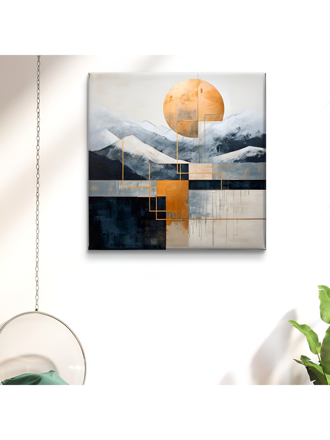 

SAF Green & White 1 Piece Canvas Other Wall Paintings, Orange