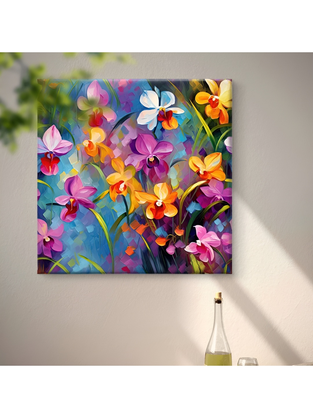 

SAF Wooden Framed Bunch of flower Canvas Wall decor Paintings, Green