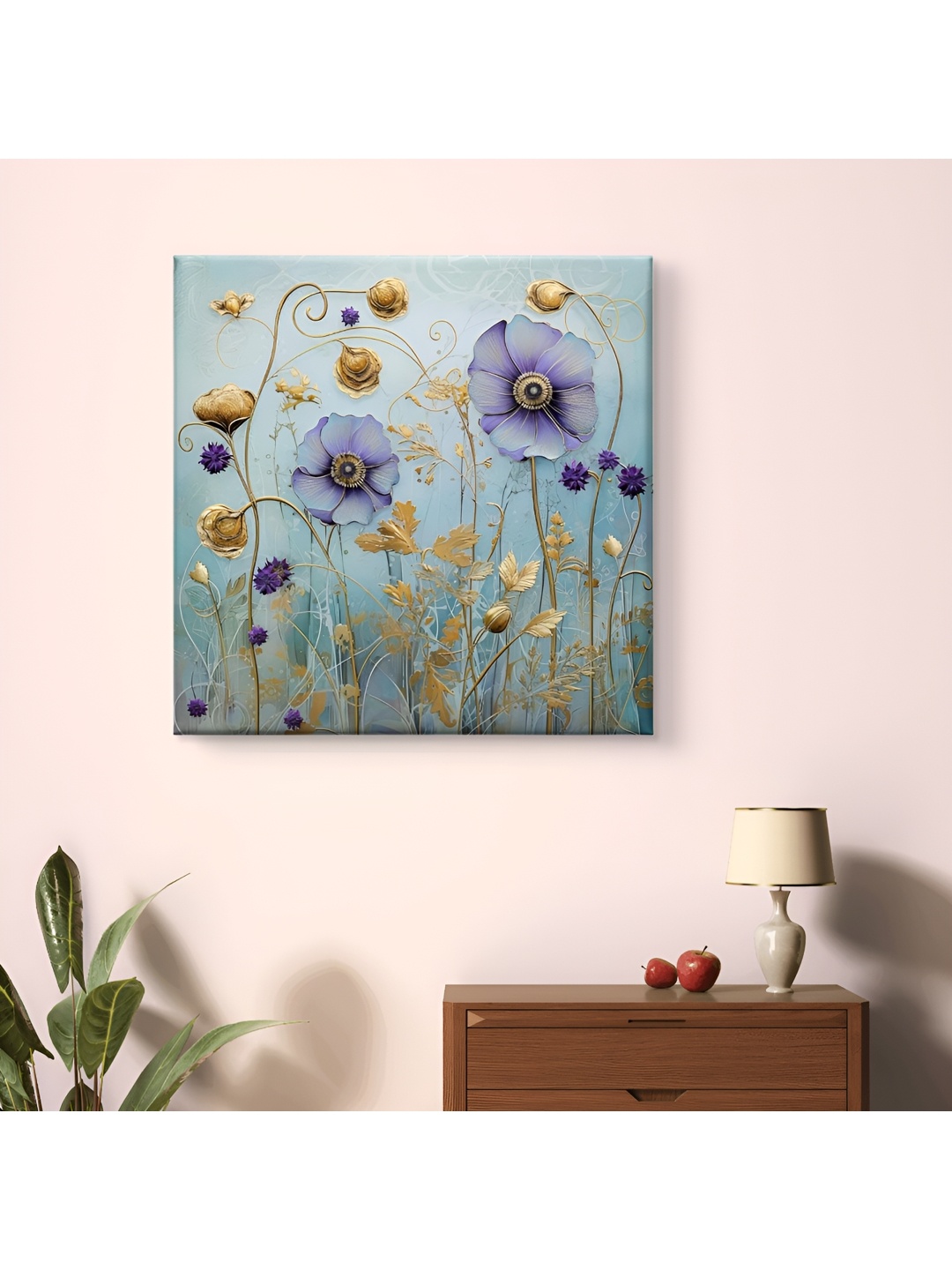 

SAF Grey & Gold-Toned 1 Piece Canvas Floral and Botanical Wall Paintings