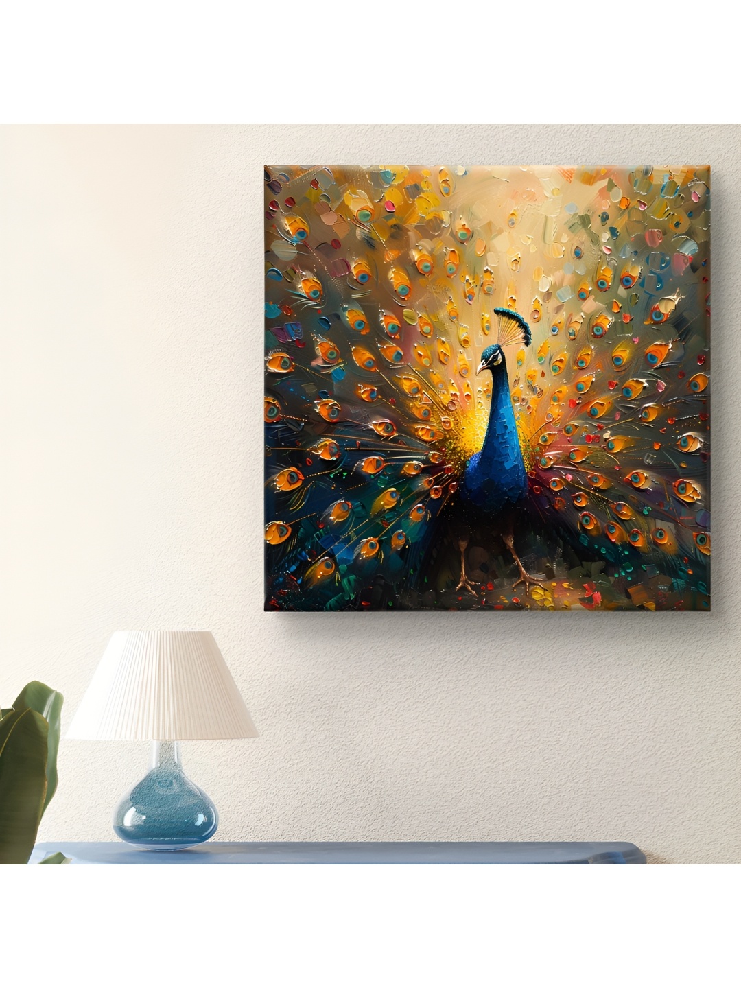 

SAF Orange & Blue 1 Piece Canvas Birds and Animals Wall Paintings