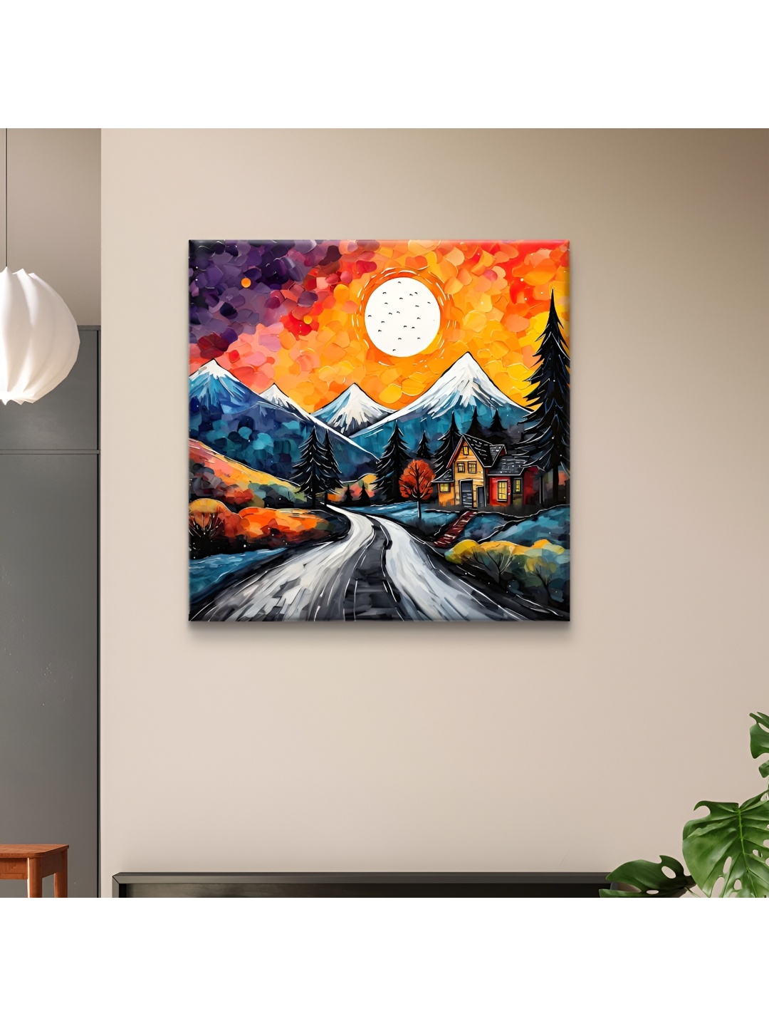

SAF Wooden Framed Nature Art Canvas Wall decor Paintings, Blue