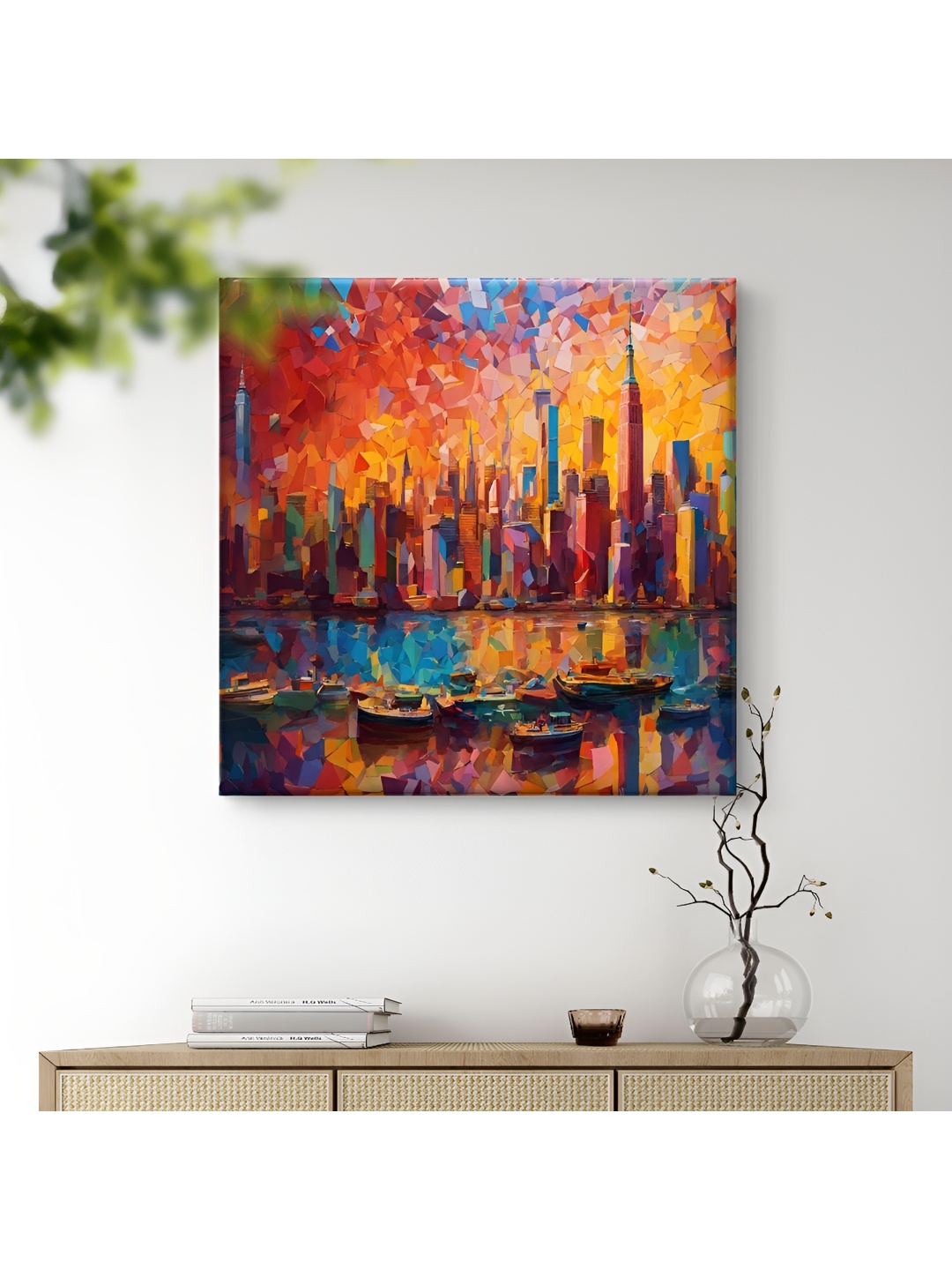 

SAF Wooden Framed Modern Art Canvas Wall decor Painting, Red