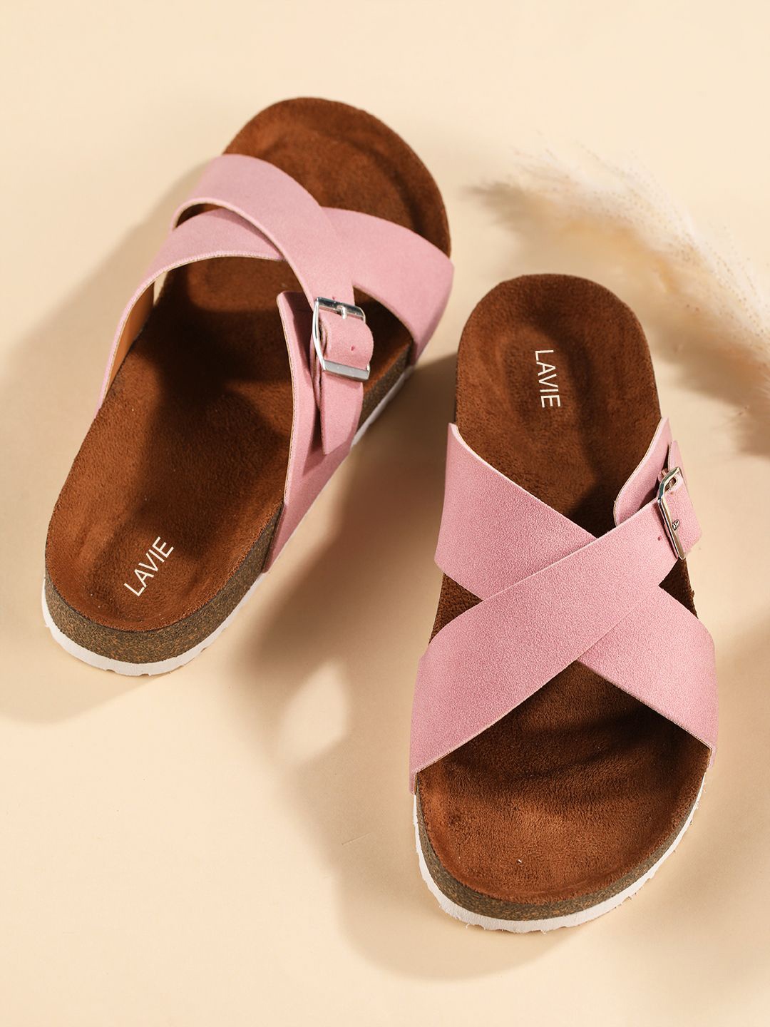 

Lavie Women Colourblocked Open teo with Bows Flats, Pink