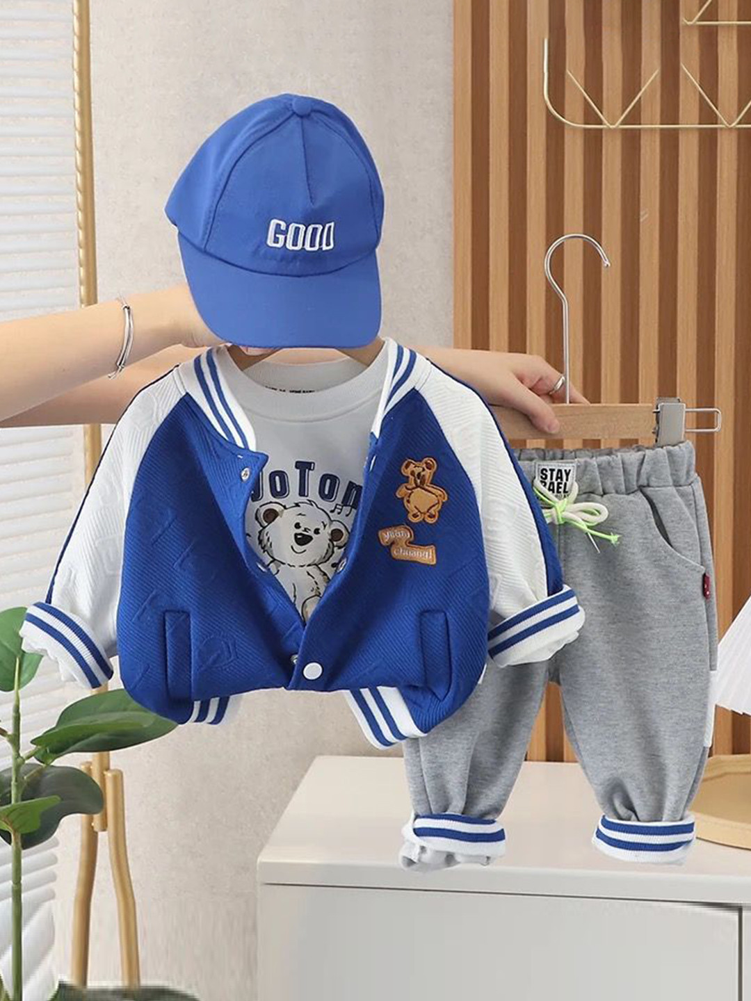 

TrendyKid Boys T-shirt and Shirt with Trousers, Blue