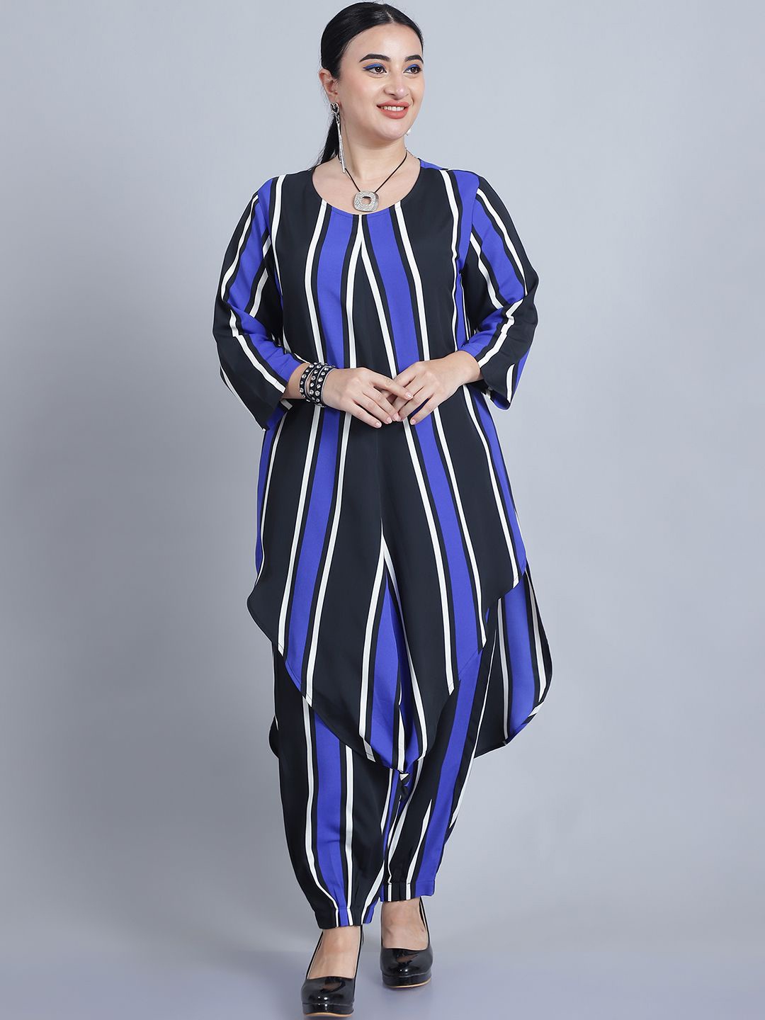 

Baawri Printed Tunic & Trousers Co-Ords, Blue