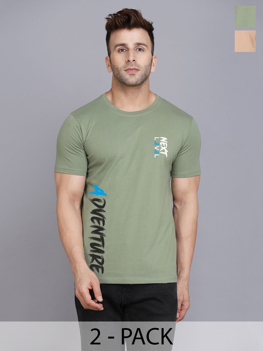

SLOWLORIS Men Typography 2 Printed Applique T-shirt, Rust