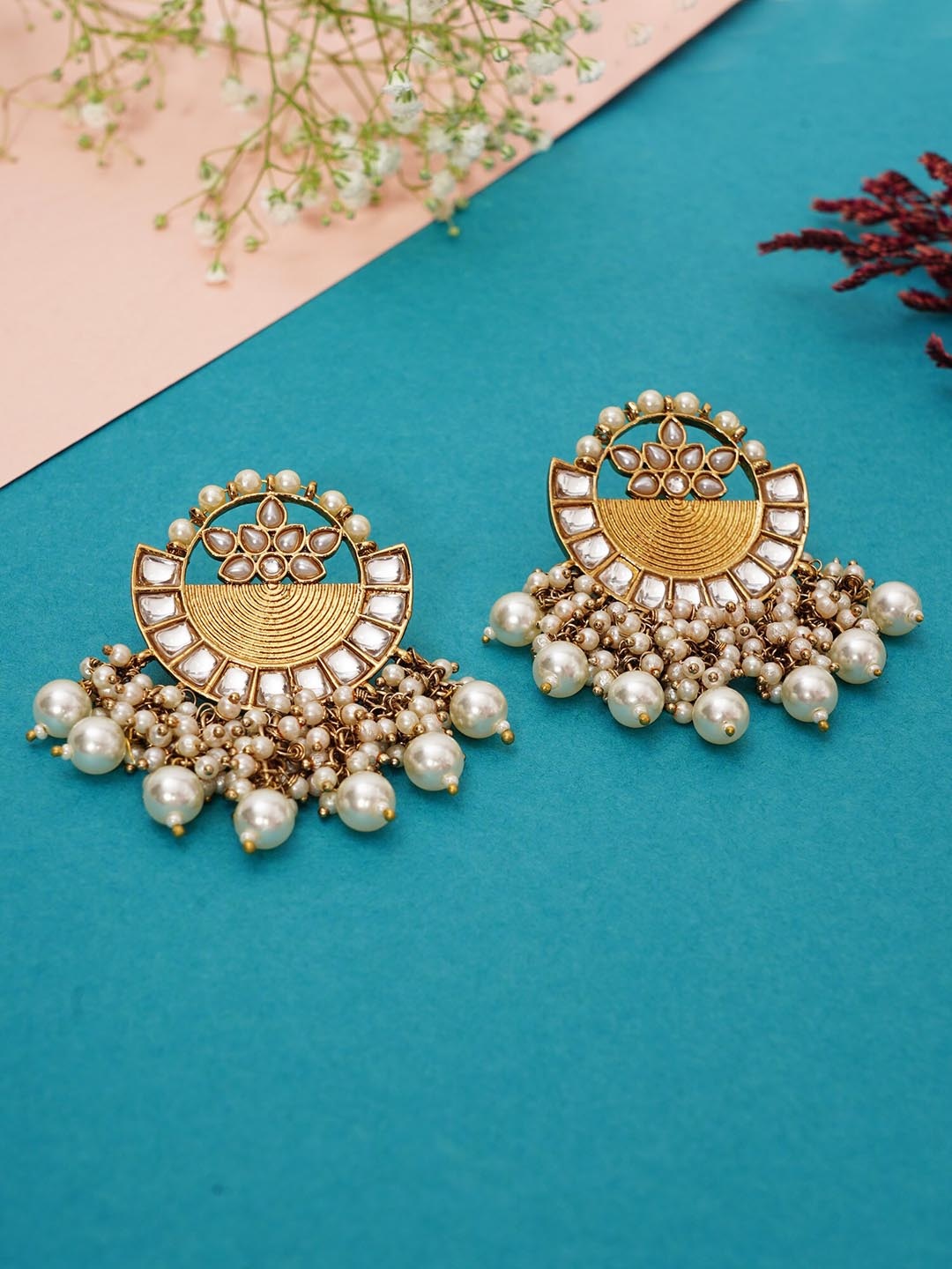 

Designbox Circular Drop Earrings, Off white