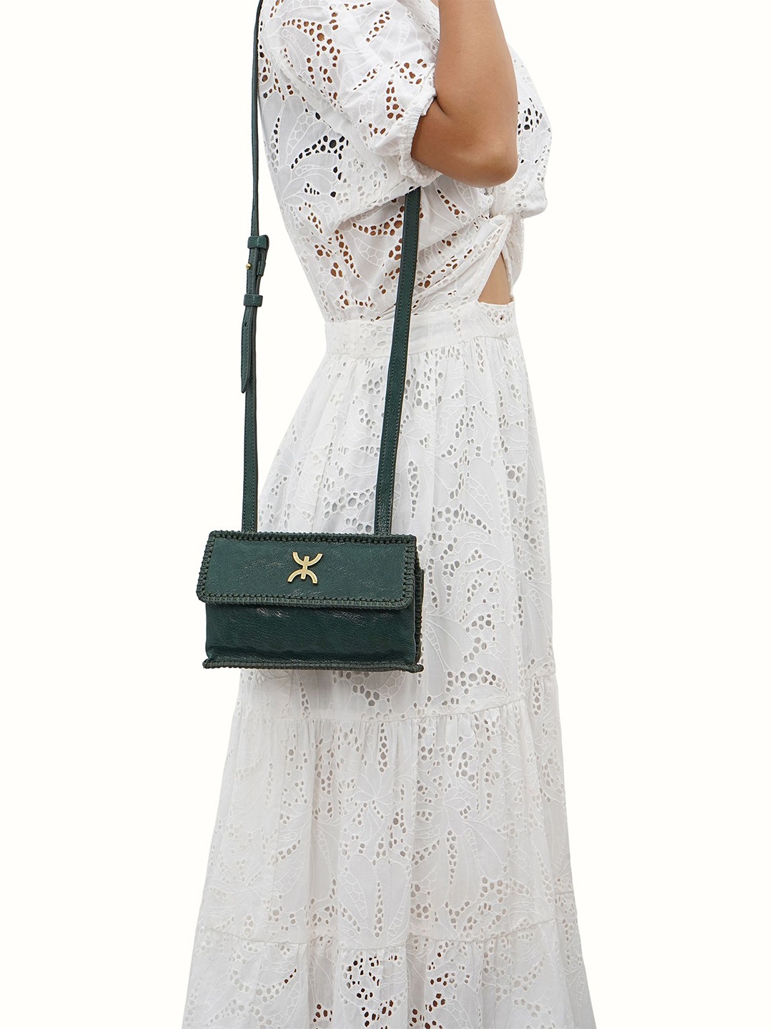 

Hidesign Berber W1 Textured Leather Sling Bag, Green