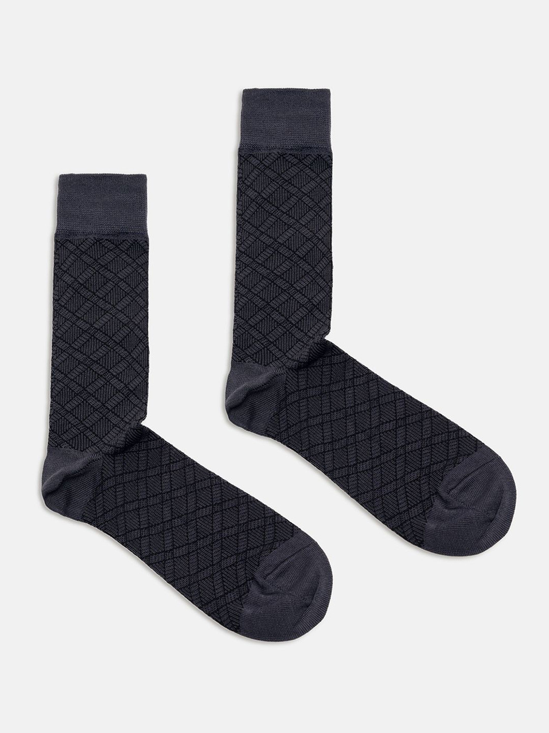 

Blackberrys Pack Of 2 Patterned Calf-Length Socks, Grey