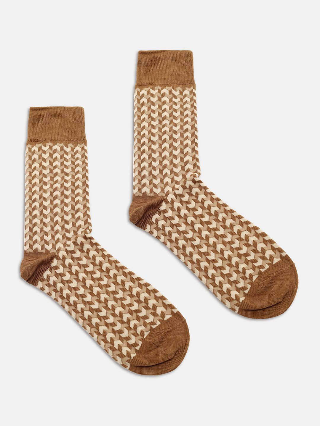 

Blackberrys Men Printed Calf-Length Socks, Beige
