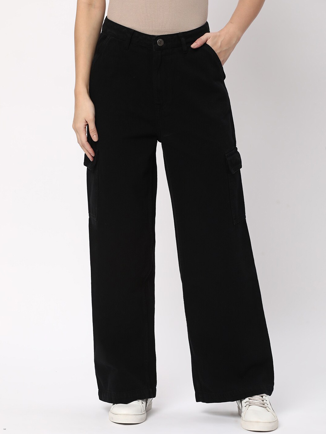 

R&B Women Wide Leg Jeans, Black