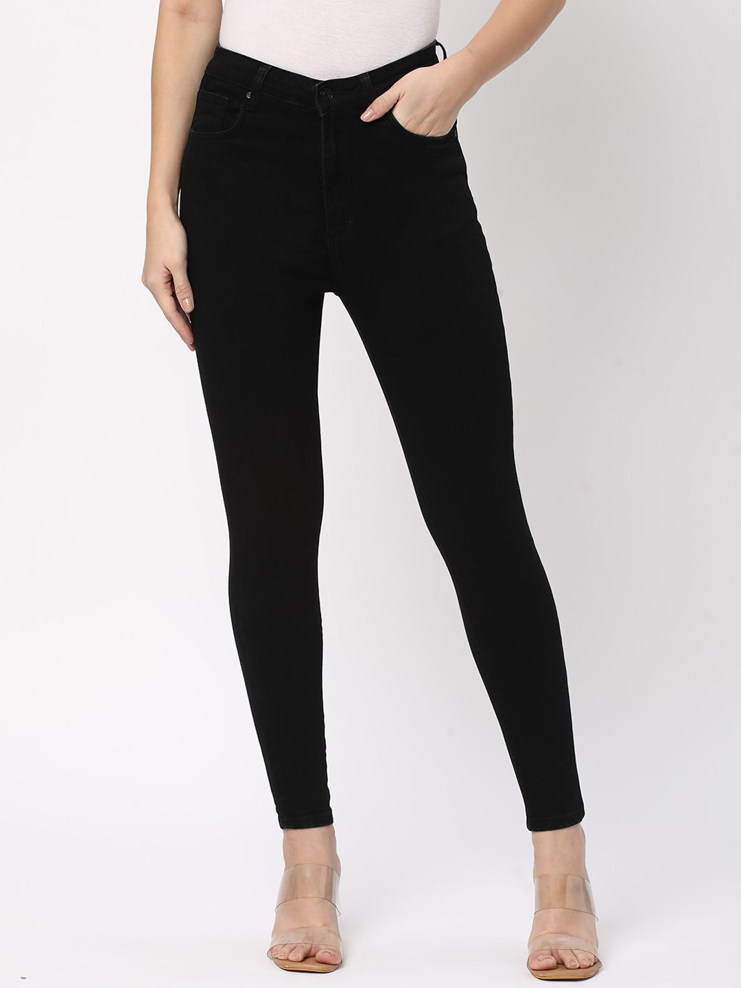 

R&B Women Skinny Fit Jeans, Black