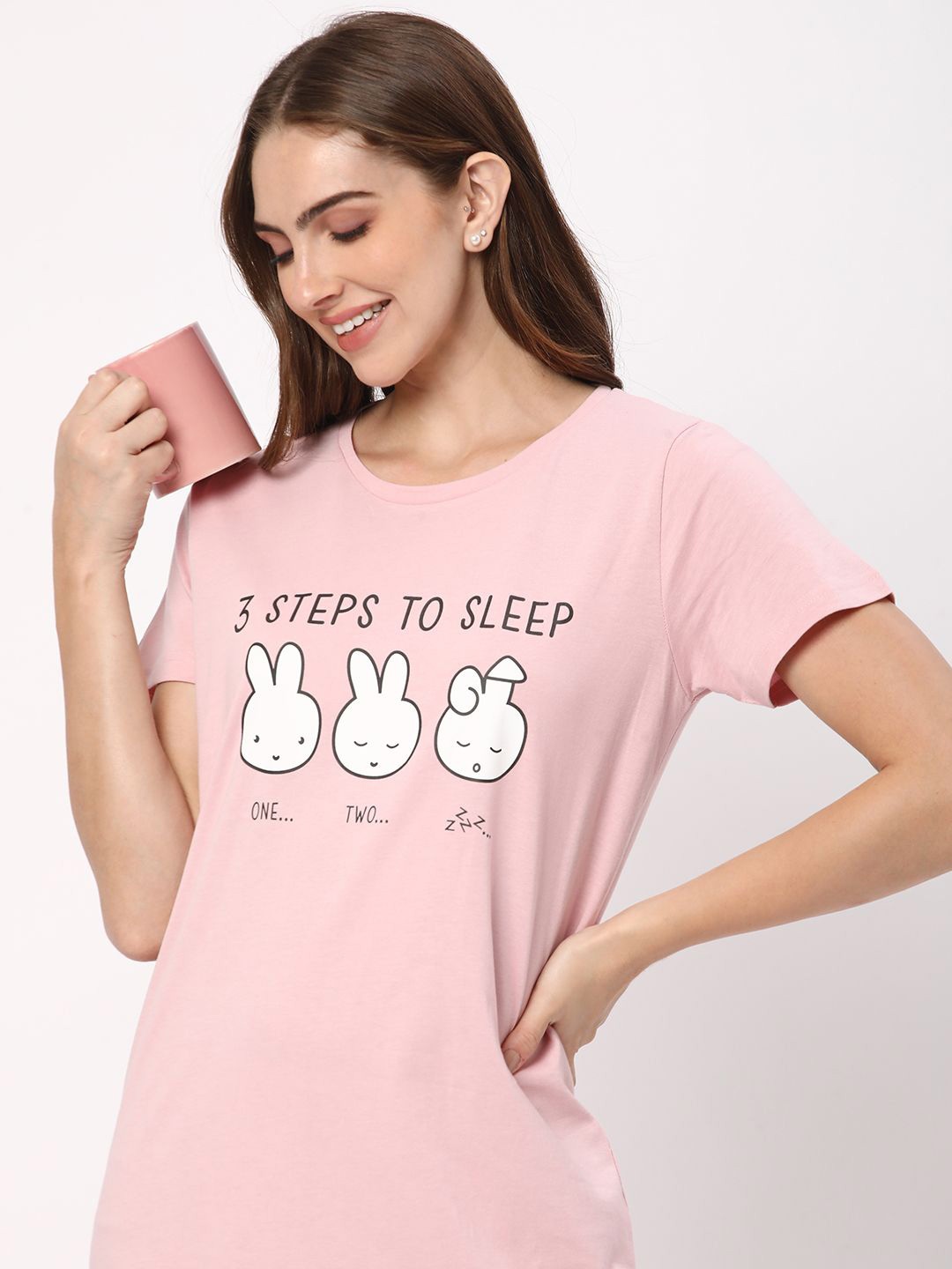 

R&B Women Graphic Printed Round Neck T-shirt, Pink