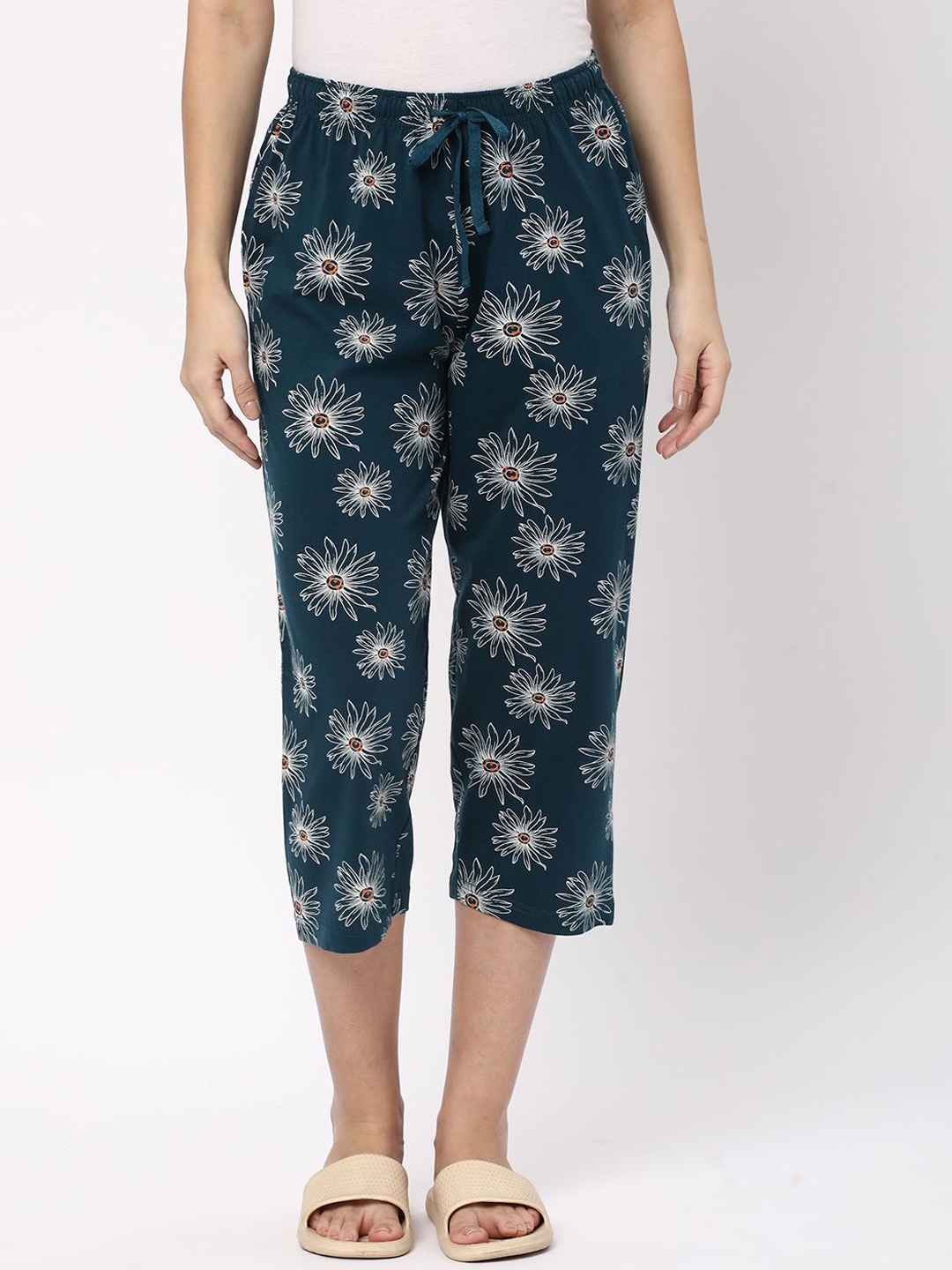 

R&B Women Printed Capris, Teal