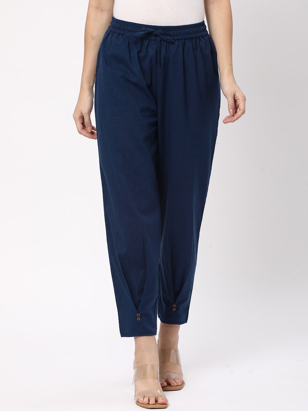 

R&B Women Pleated Ethnic Trousers, Blue