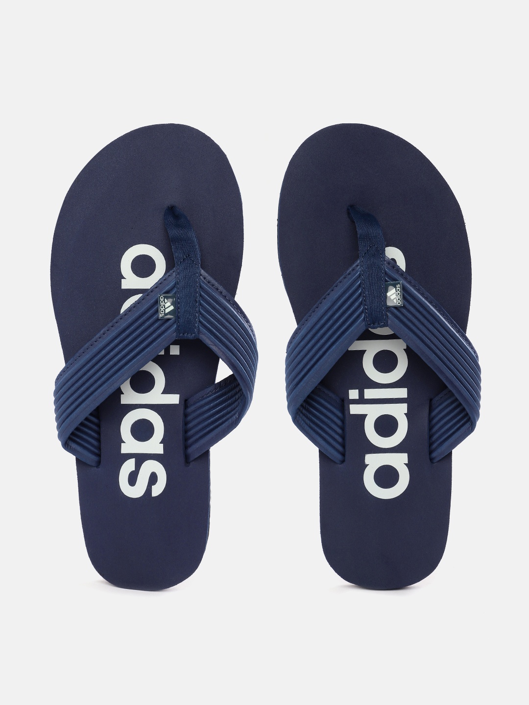 

ADIDAS Men Brand Logo Printed Thong Flip-Flops, Navy blue