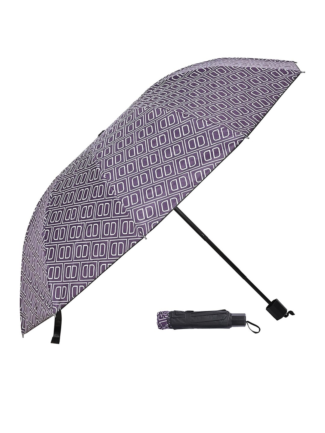 

LOOM LEGACY Manual 3 Fold Self Design Umbrellas, Purple