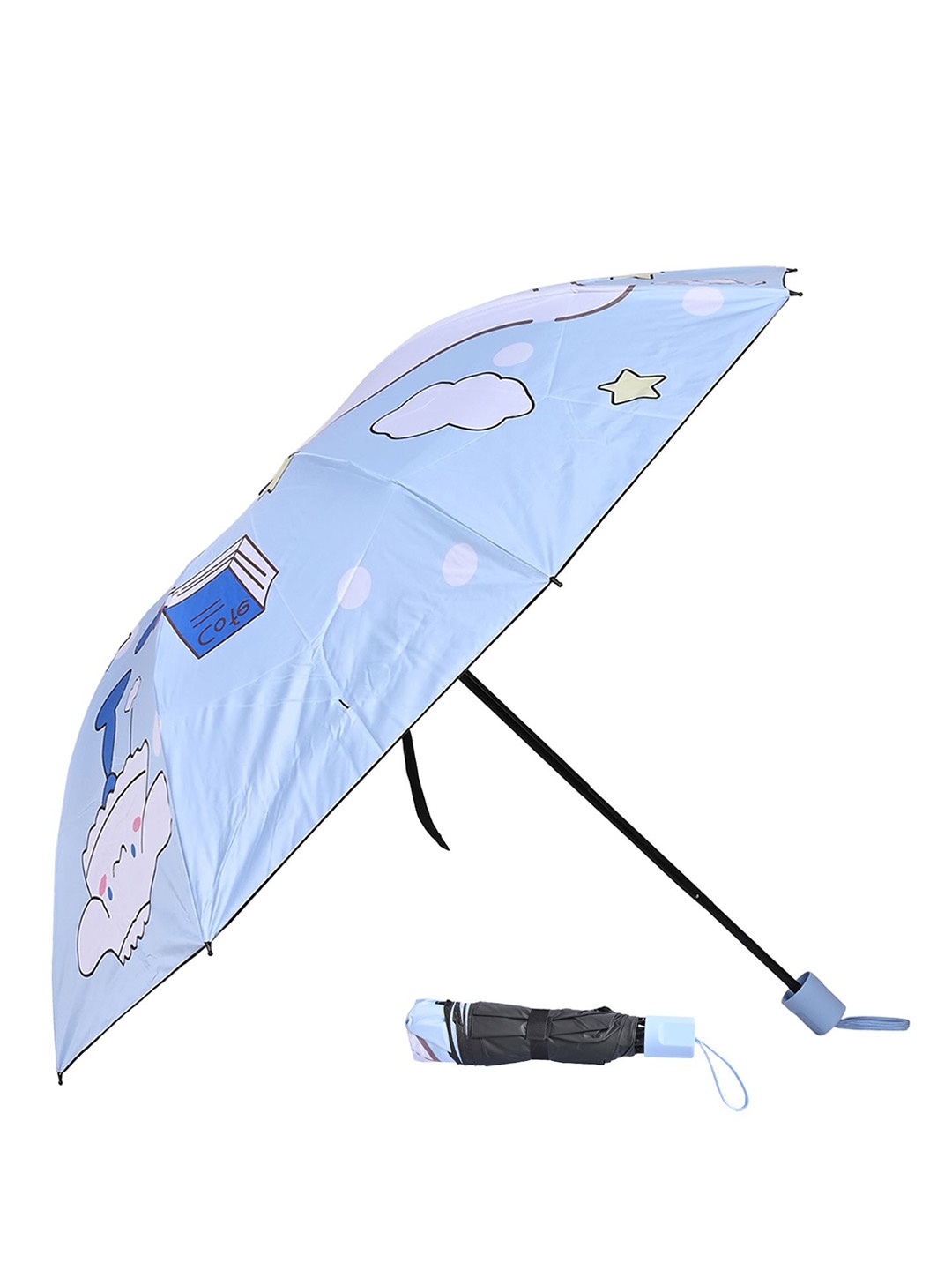

LOOM LEGACY Manual 3 Fold Self Design Umbrellas, Blue