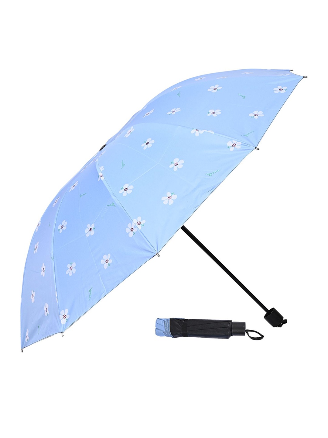 

LOOM LEGACY Manual 3 Fold Floral Umbrellas, Blue