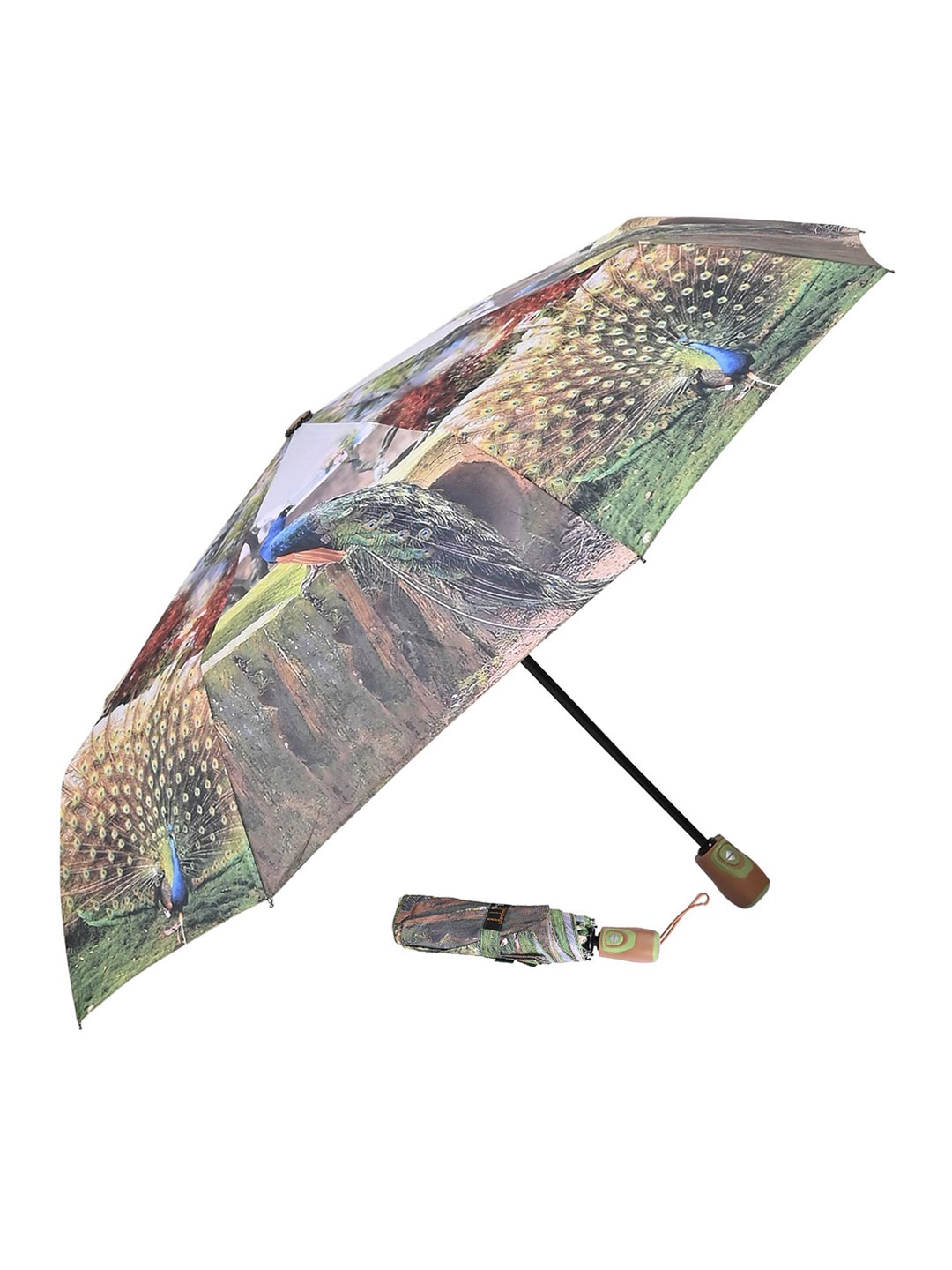 

LOOM LEGACY Automatic 3 Fold Floral Umbrellas, Brown