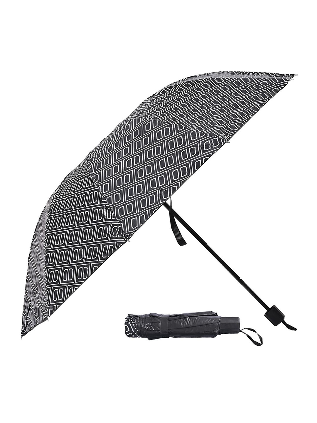 

LOOM LEGACY Manual 3 Fold Geometric Umbrellas, Black