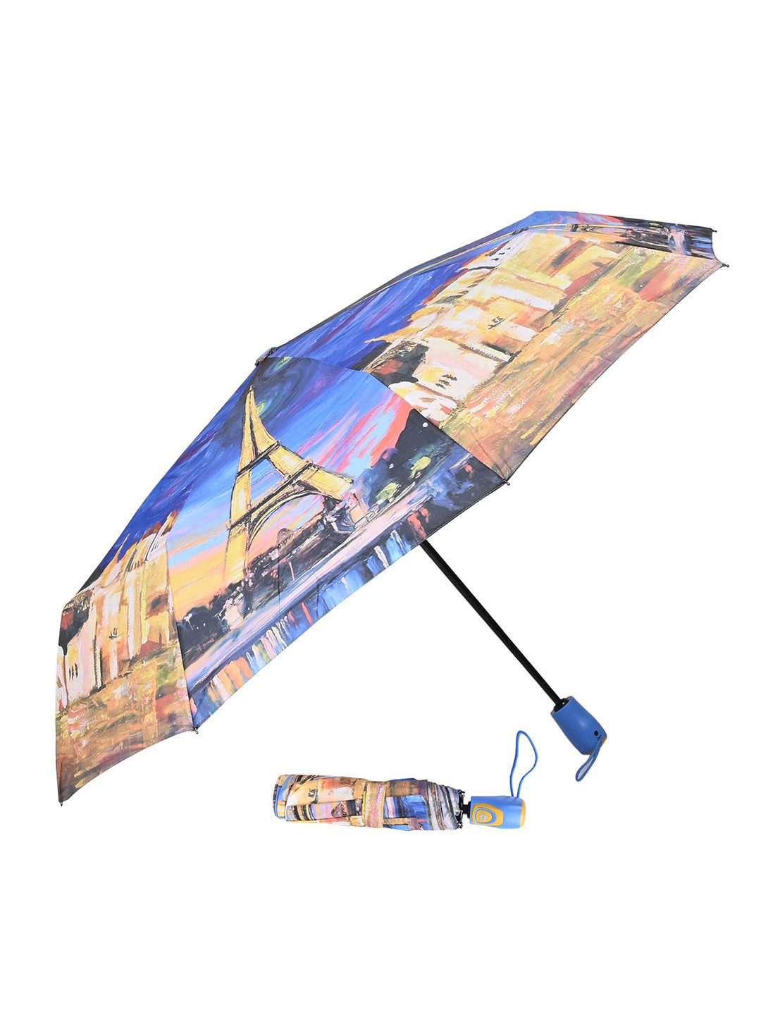 

LOOM LEGACY Automatic 3 Fold Floral Umbrellas, Blue