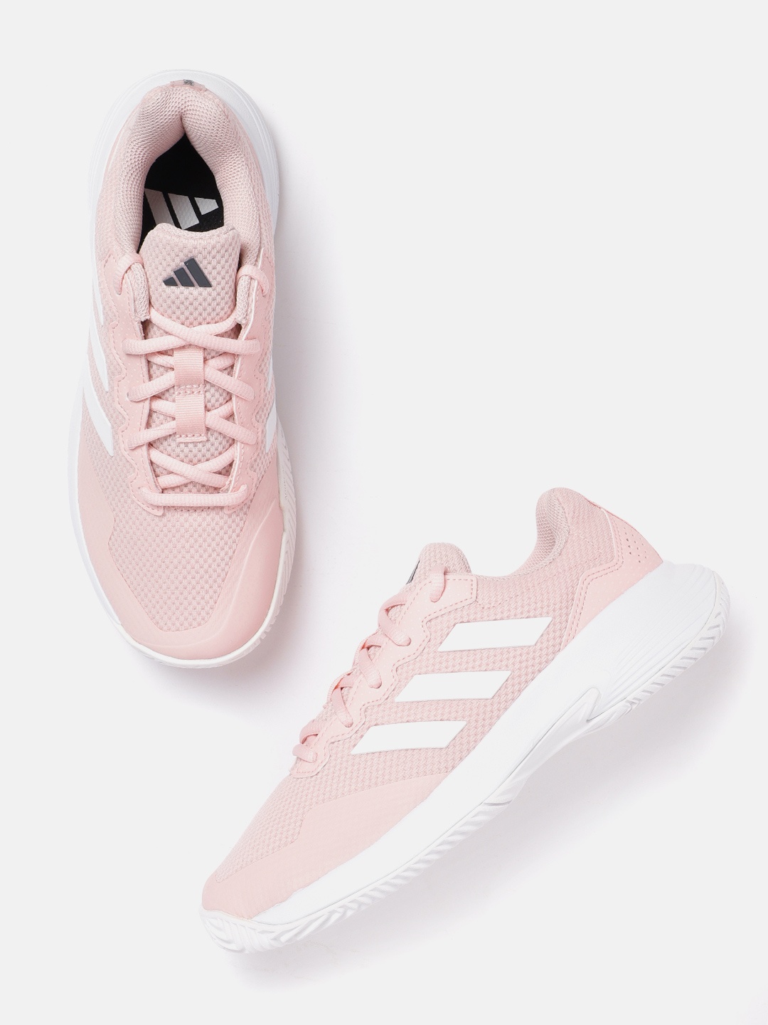 

ADIDAS Women Woven Design GameCourt 2 Tennis Shoes, Pink