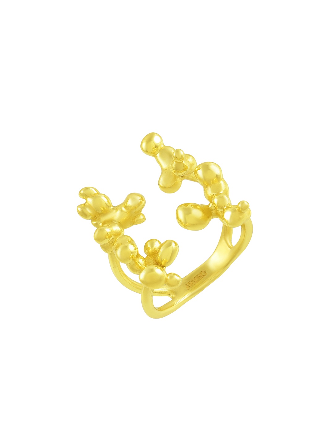 

ARVINO Women Gold Plated Textured Finger Ring