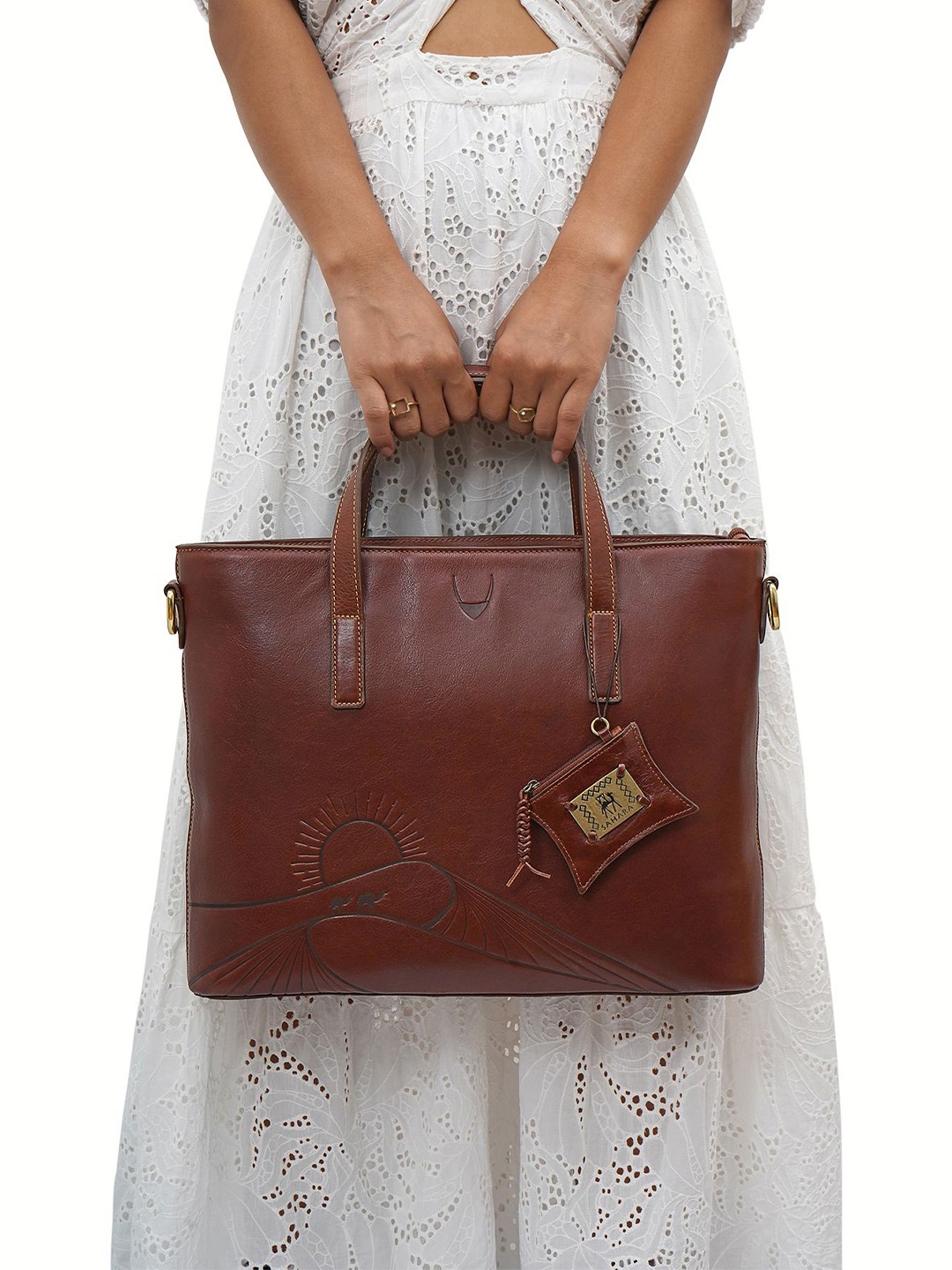 

Hidesign Marrakech 03 15 Inch Textured Leather Laptop Bag, Tan
