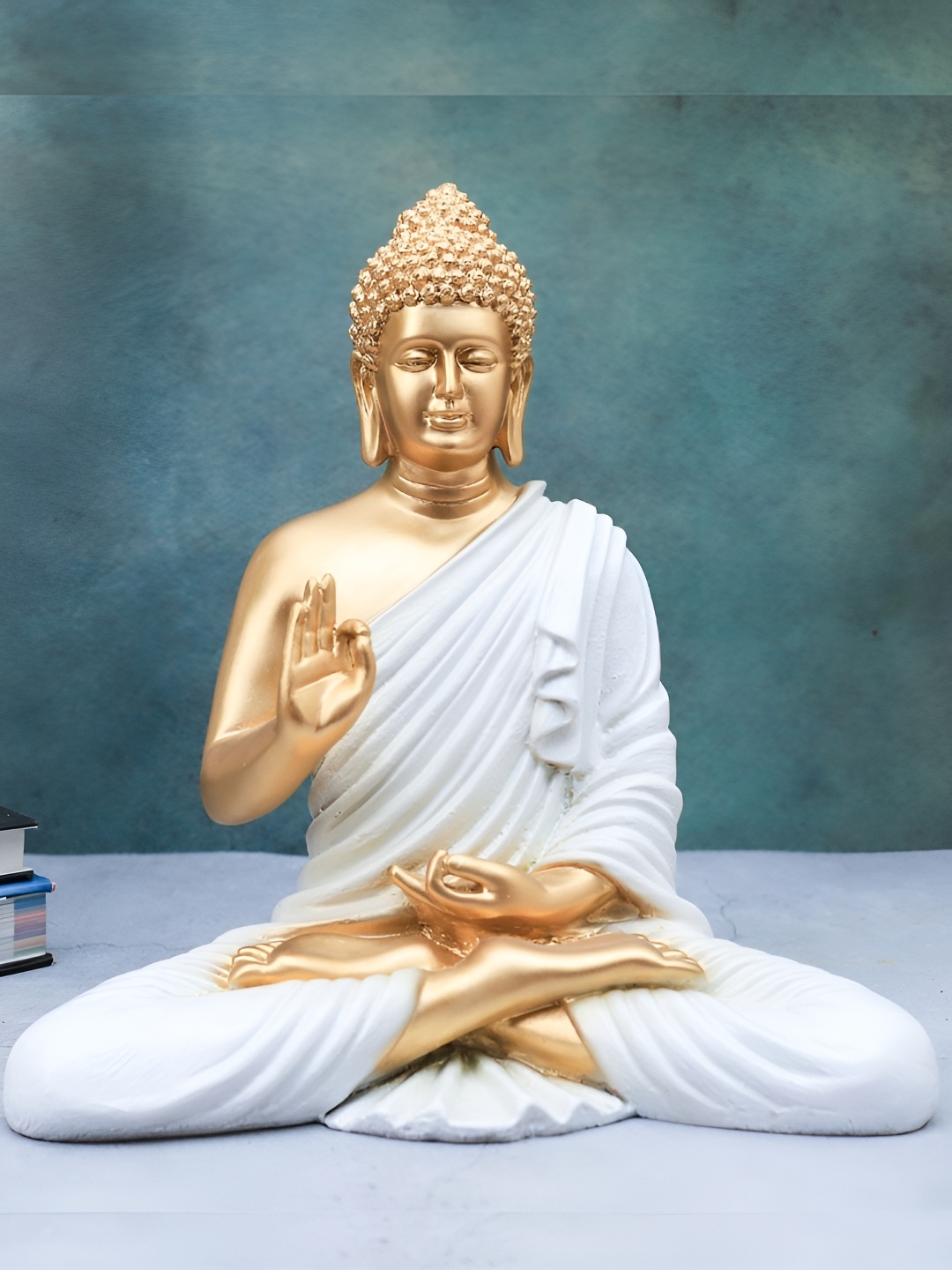 

The Advitya White Buddha Idol Showpiece