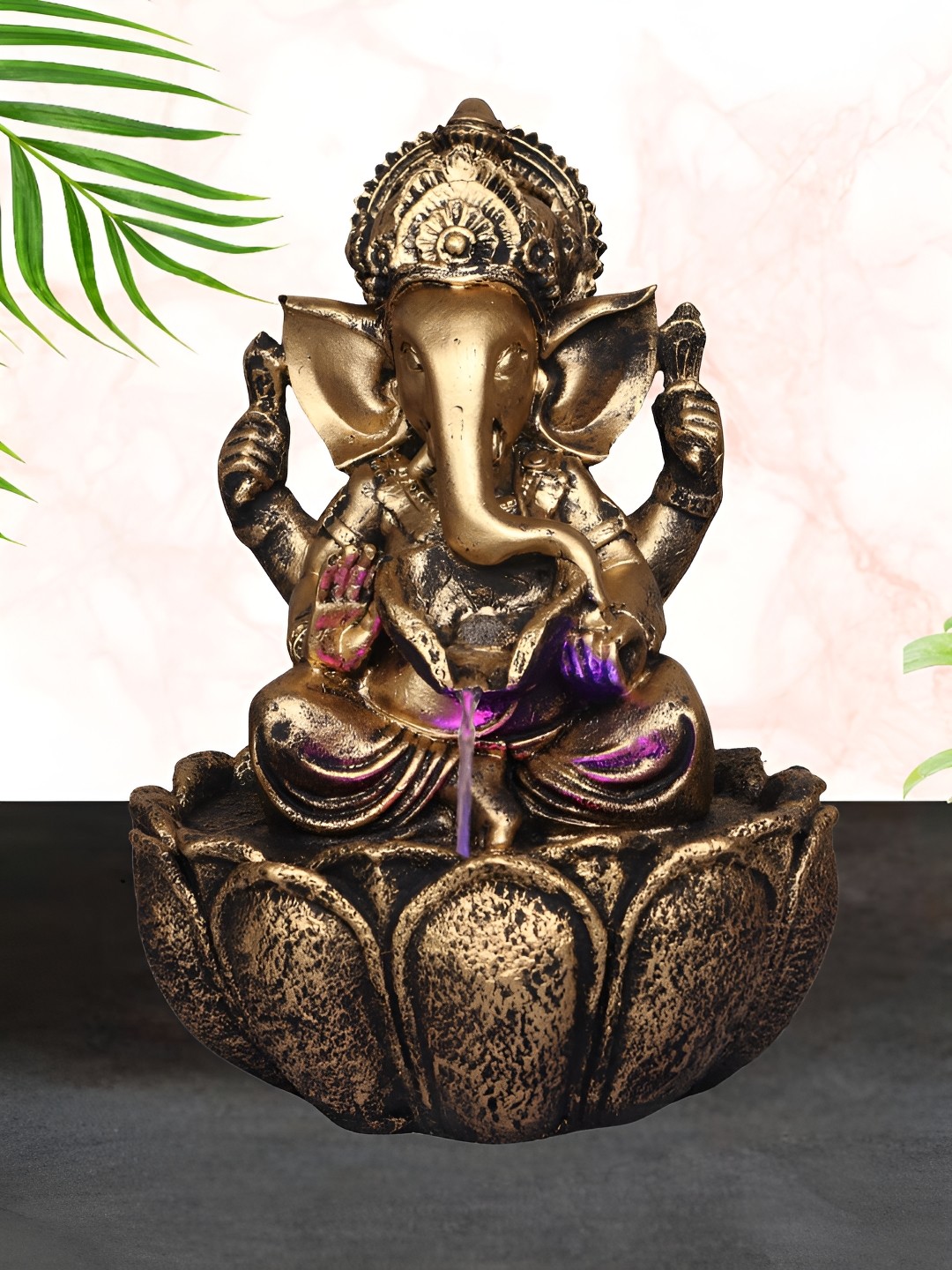 

The Advitya Resin Ganesha Water Fountain Home Decor Showpiece, Brown
