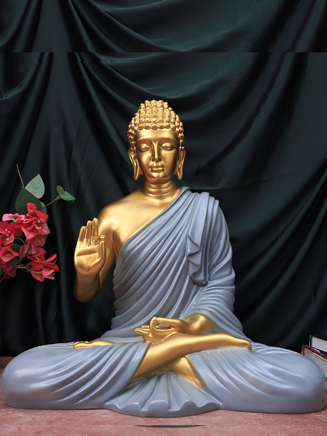 

The Advitya Grey Buddha Idol Showpiece