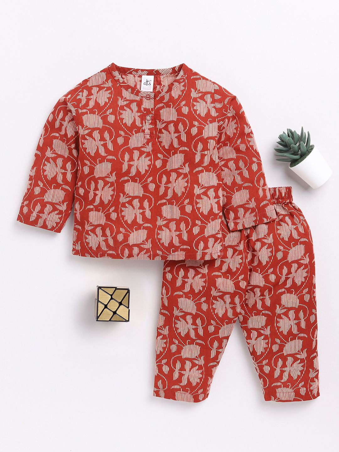 

Clt.s Girls Printed Night suit D043-Red