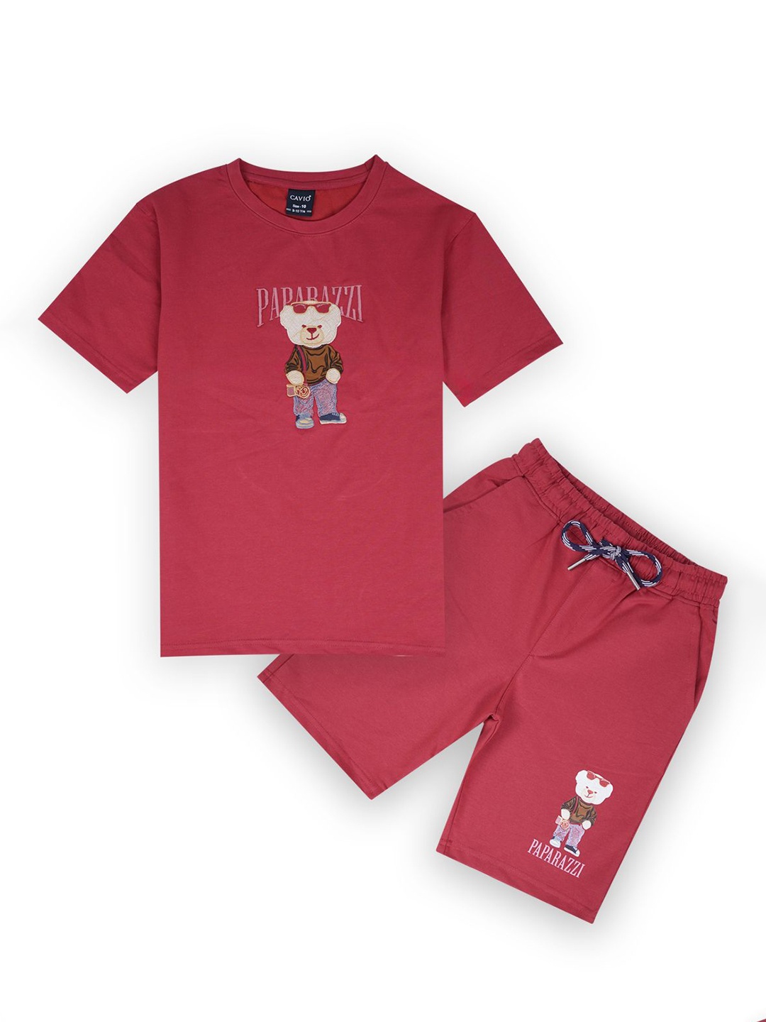 

CAVIO Boys Printed T-shirt with Shorts, Pink