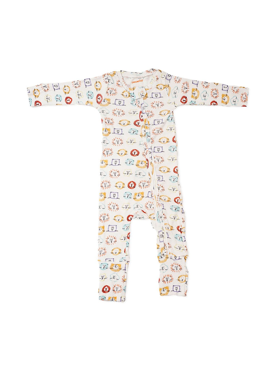 

GREENDIGO Unisex Kids Printed Sleepsuit, White