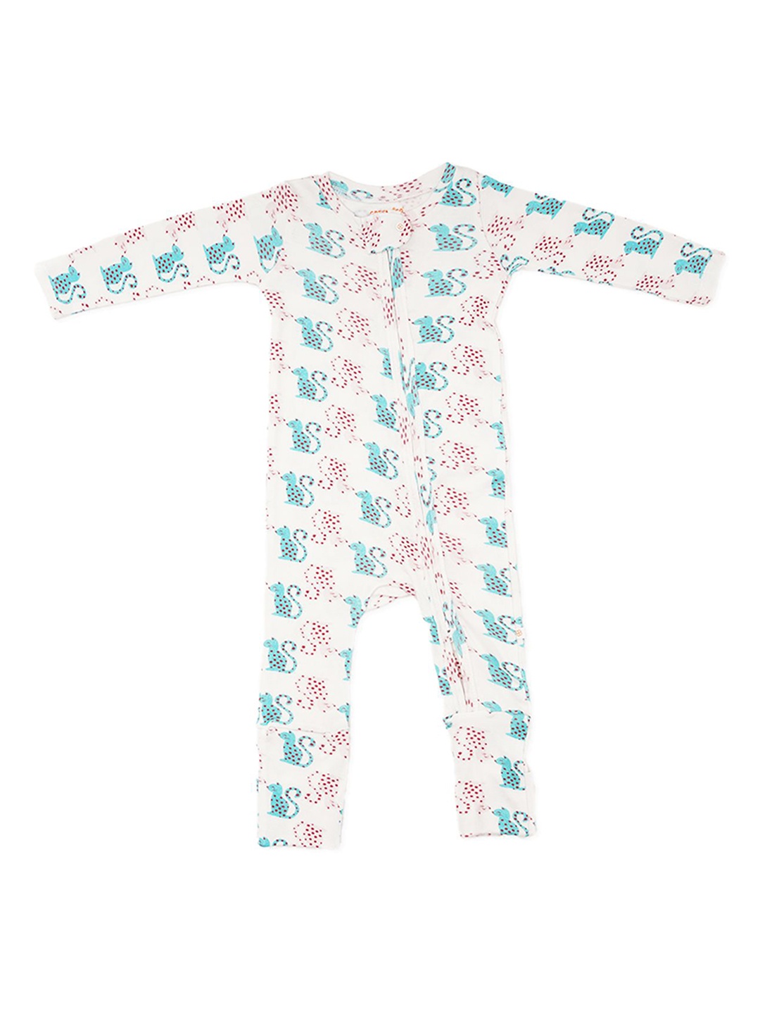 

GREENDIGO Unisex Kids Printed Sleepsuit, White