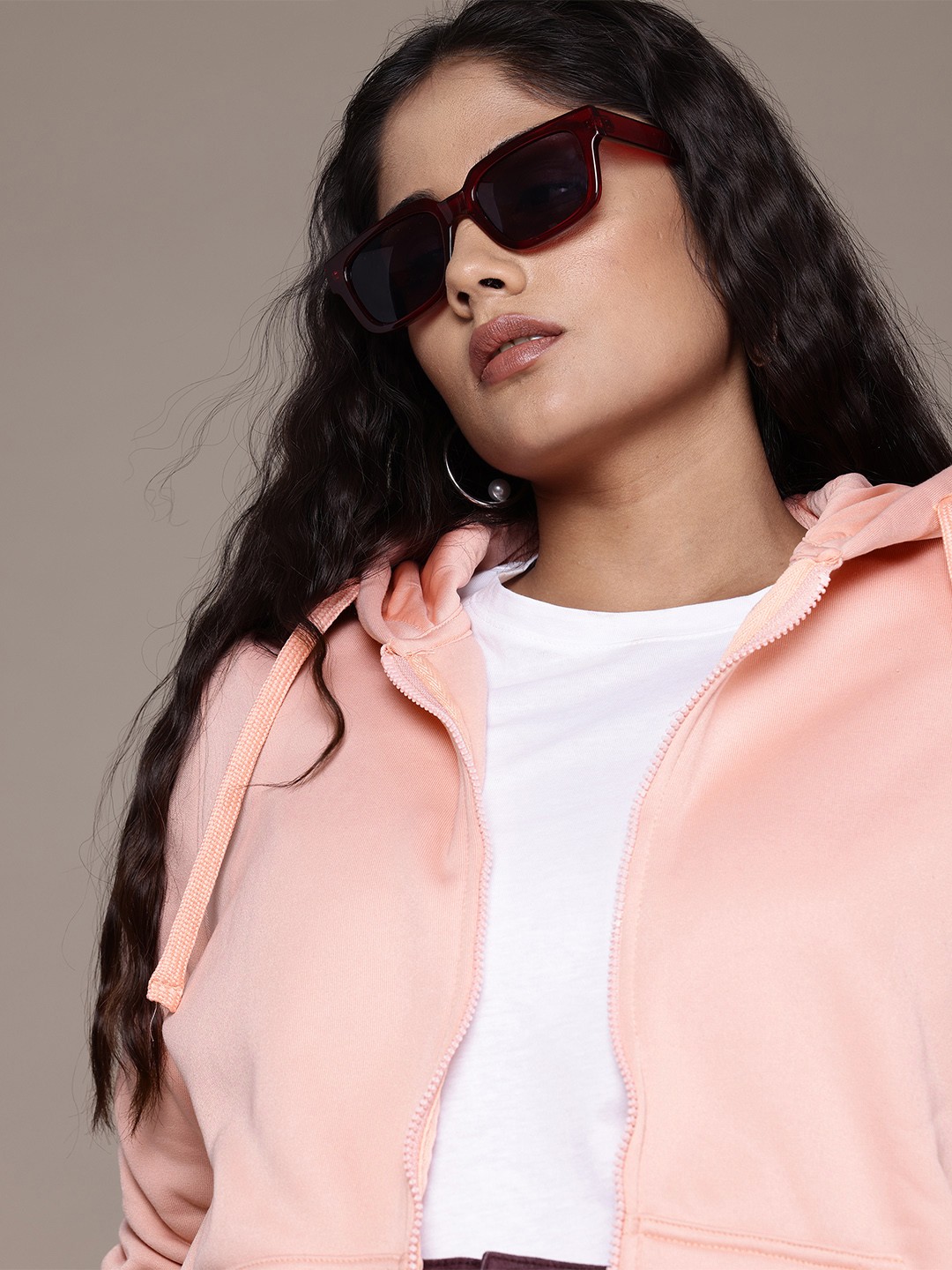 

The Roadster Lifestyle Co. Plus Size Hooded Sweatshirt, Peach