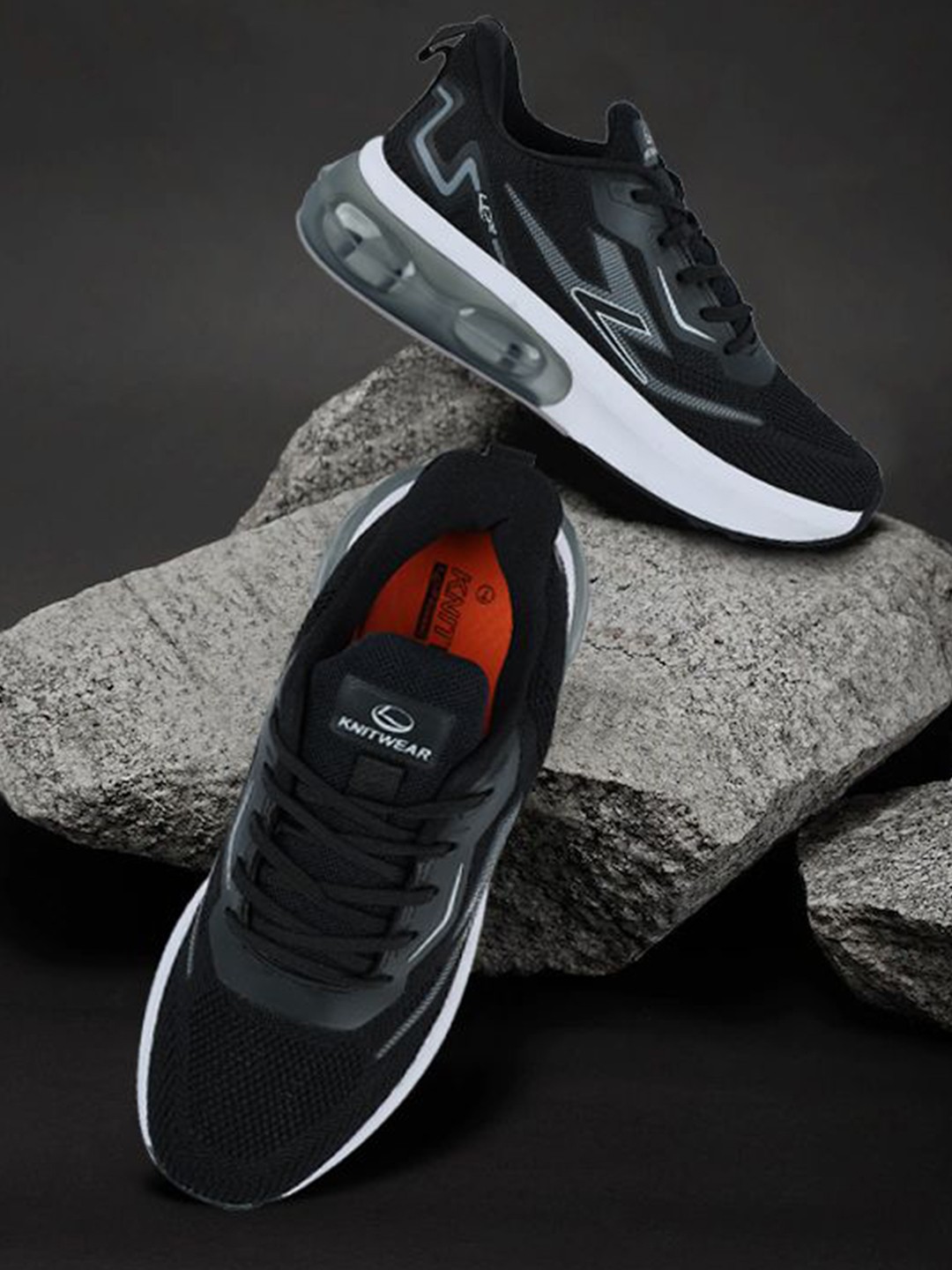 

Lancer Men Textile Walking Shoes, Black
