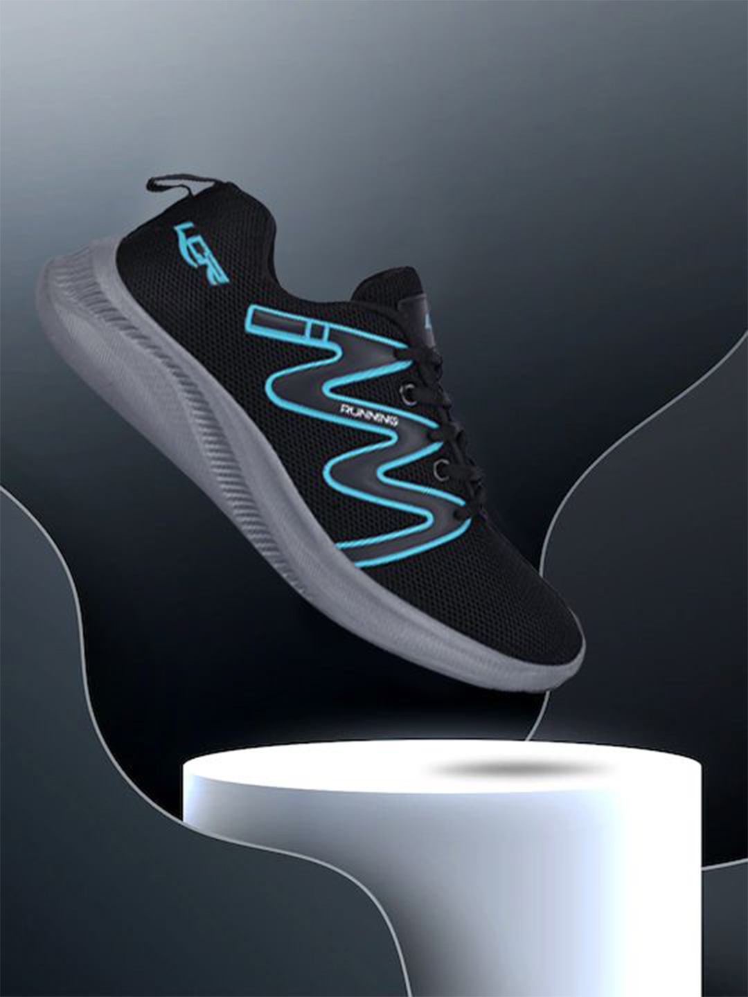 

Lancer Men Mesh Walking Shoes, Black